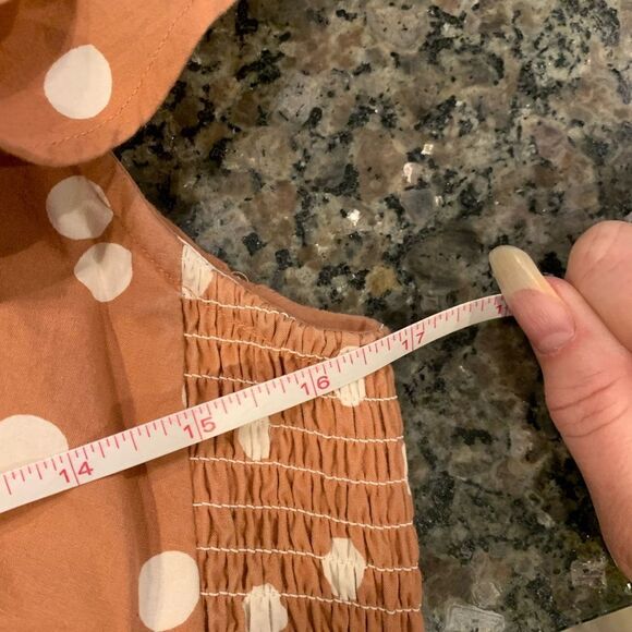 Roller Rabbit Polka Dot Midi Dress Clay Color Size XS Oversized will fit Small - Picture 5 of 5